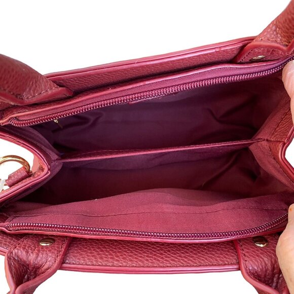 Crossi NY Handbag/Purse/Shoulder Bag With Butterfly Emblem  Ruby Red New W Tags - Picture 9 of 15